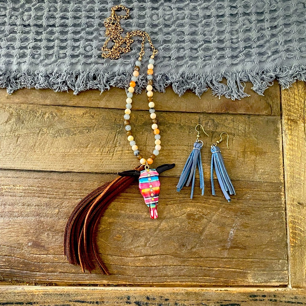 Necklace and earrings